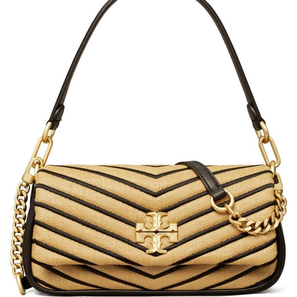 Tory Burch Handbags - NWT Tory Burch  Kira Small Straw Chevron Tassel Shoulder Bag